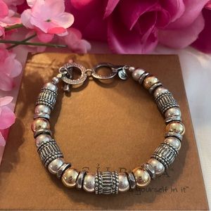 Silpada Sterling Silver and 14K Gold-Filled Bead Bracelet B1223